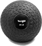 Yes4all Upgraded Fitness Slam Medicine Ball 15lbs for Exercise, Strength, Power Workout | Workout Ball | Weighted Ball | Exercise Ball | Black