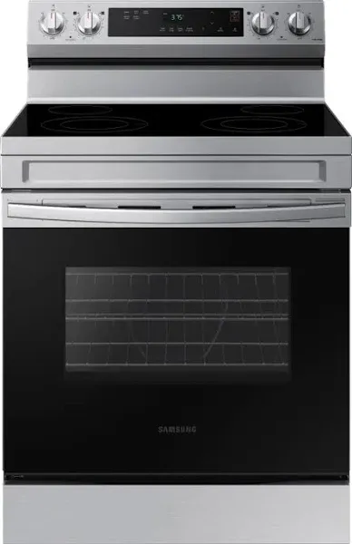 Samsung - 6.3 cu. ft. Freestanding Electric Range with WiFi and Steam Clean - Stainless steel