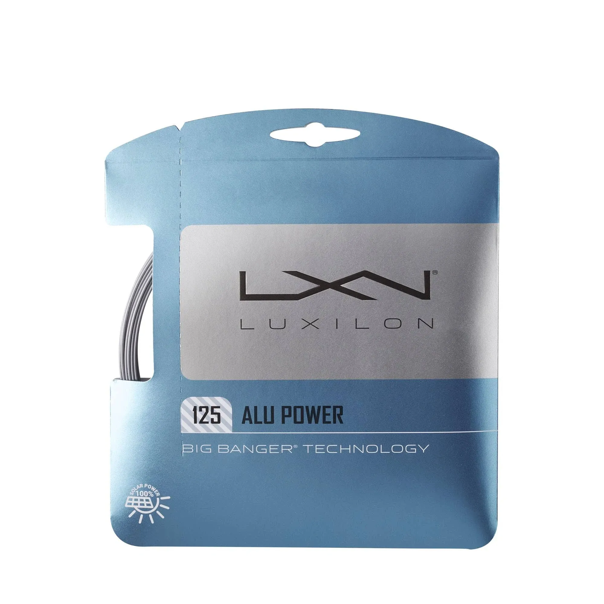 NEW LUXILON WRZ995100SILVE<wbr/>R 125 ALU POWER TENNIS RACQUET STRING 40&#039; 1.25 MM 17G