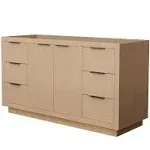 Wyndham Collection Maroni 60" Single Bathroom Vanity in Light Straw, No ...