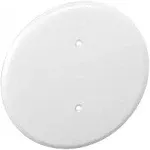 1 Pc, 0.0276 Thick White Powder Coated Steel 8 In. Ceiling Blank-Up Cover, White, For Raised Ring Or 3-1/2 In. Round/Octagon Box For Oversize Box Openings Or Drywall & Plaster Imperfections