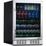 Newair 24” Built-in 177 Can Beverage Fridge in Stainless Steel