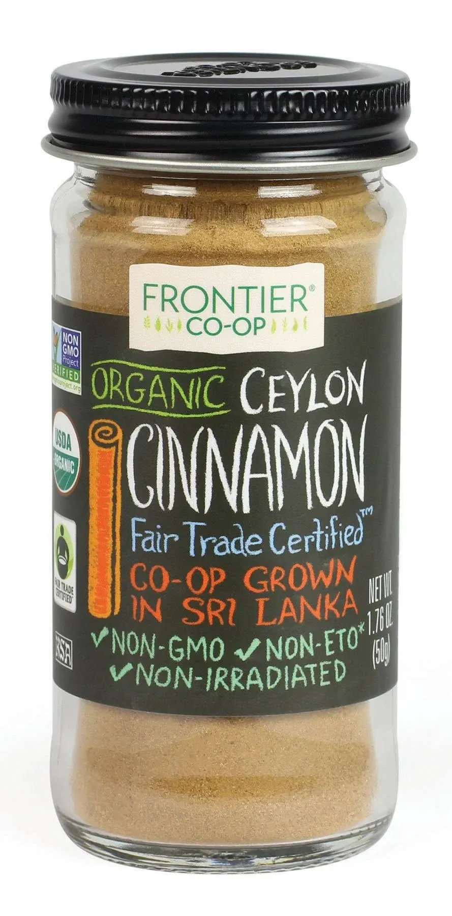 Frontier Natural Products, Organic Ceylon Cinnamon, Ground, 1.76 oz (50 g)