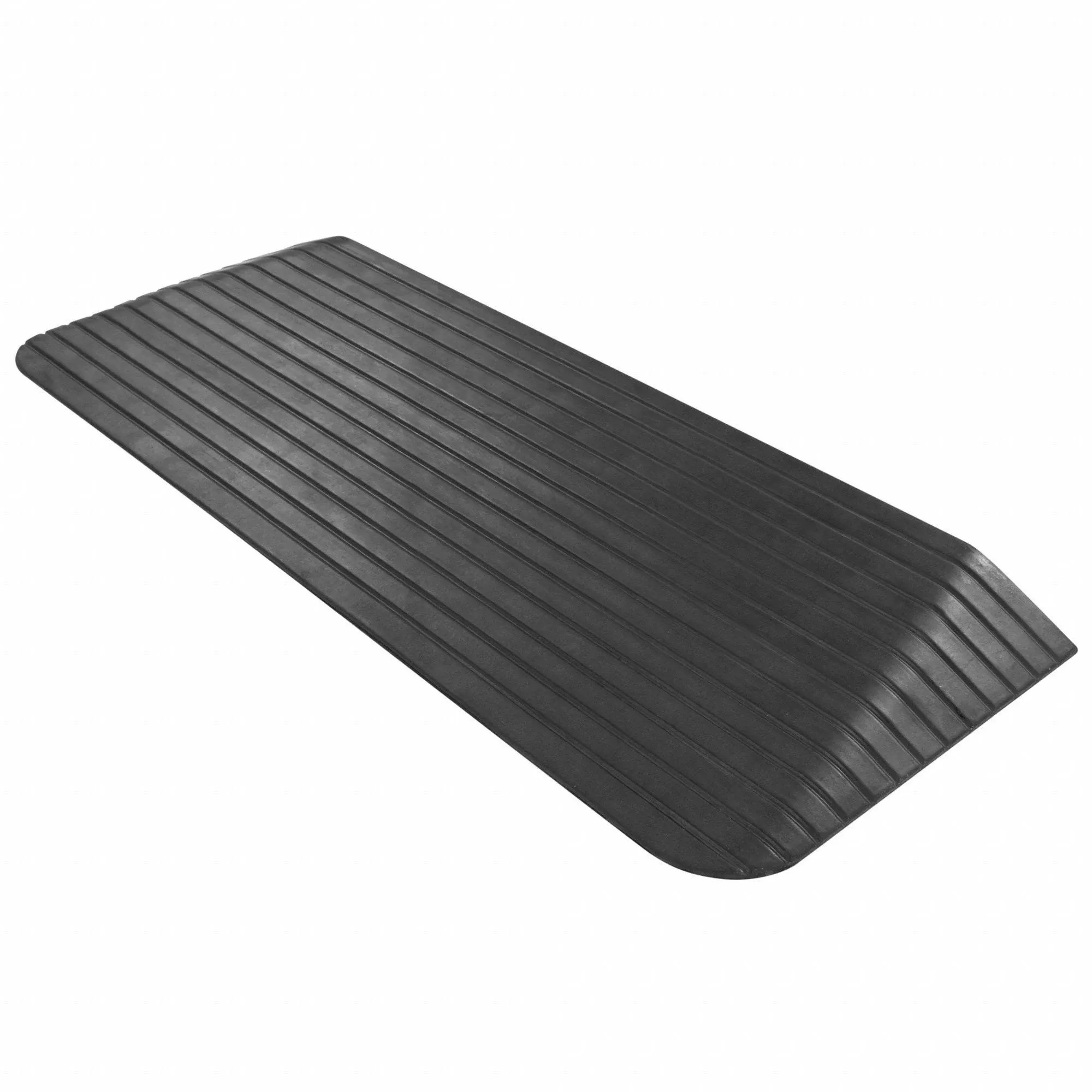 Silver Spring 2" Solid Rubber Power Wheelchair Threshold Ramp Black