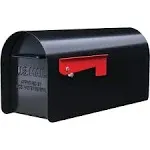 Post Mount Mailbox Black T1 Thick Gauge Large Capacity Steel Pre-Drilled Hole