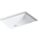 KOHLER 2215-0 Ladena Rectangular undermount Bathroom Sink with Curved Bottom,...