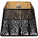 Medium Square Lamp Shades, ALUCSET Metal Lampshade with Pattern of Trees for and