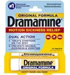 Dramamine Motion Sickness Relief, Original Formula, 50 mg, Tablets - 12 count