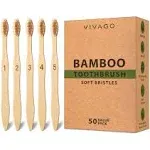 VIVAGO Biodegradable Bamboo Toothbrushes