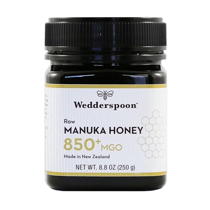 Wedderspoon Raw Premium Manuka Honey, MGO 850, 8.8 Oz, Unpasteurized New Zealand Honey, Traceable from Our Hives to Your Home