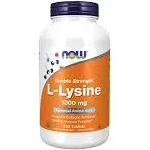 Now Foods L-Lysine Double Strength 1000 MG 250 Tablets