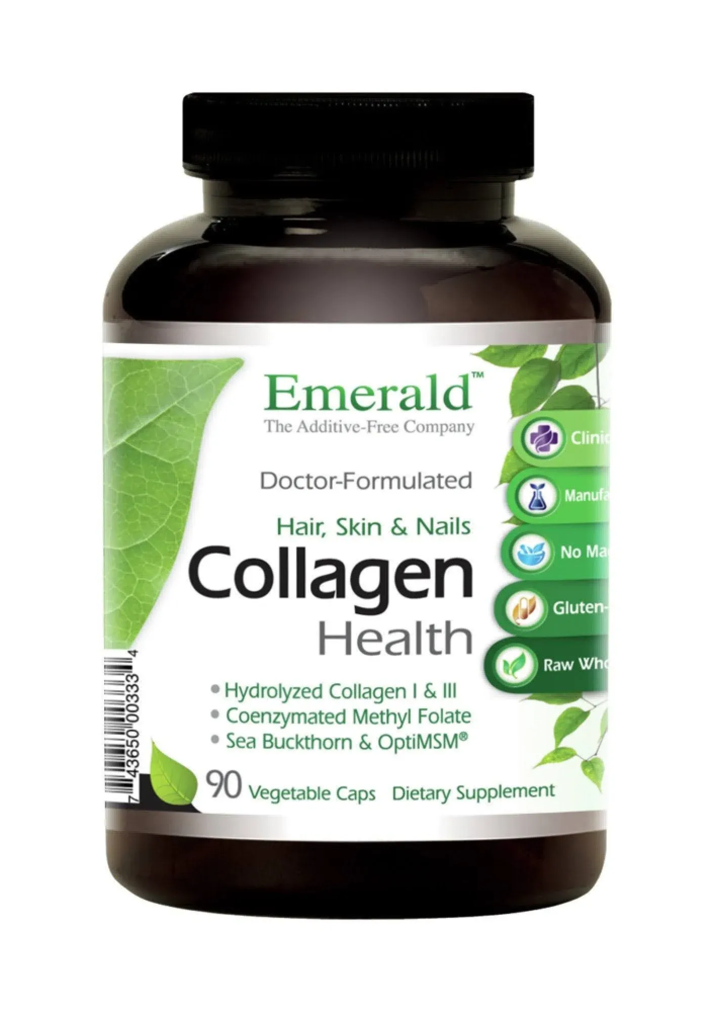 Emerald Labs Collagen Health for Hair Skin & Nails 90 Vegetable Capsules