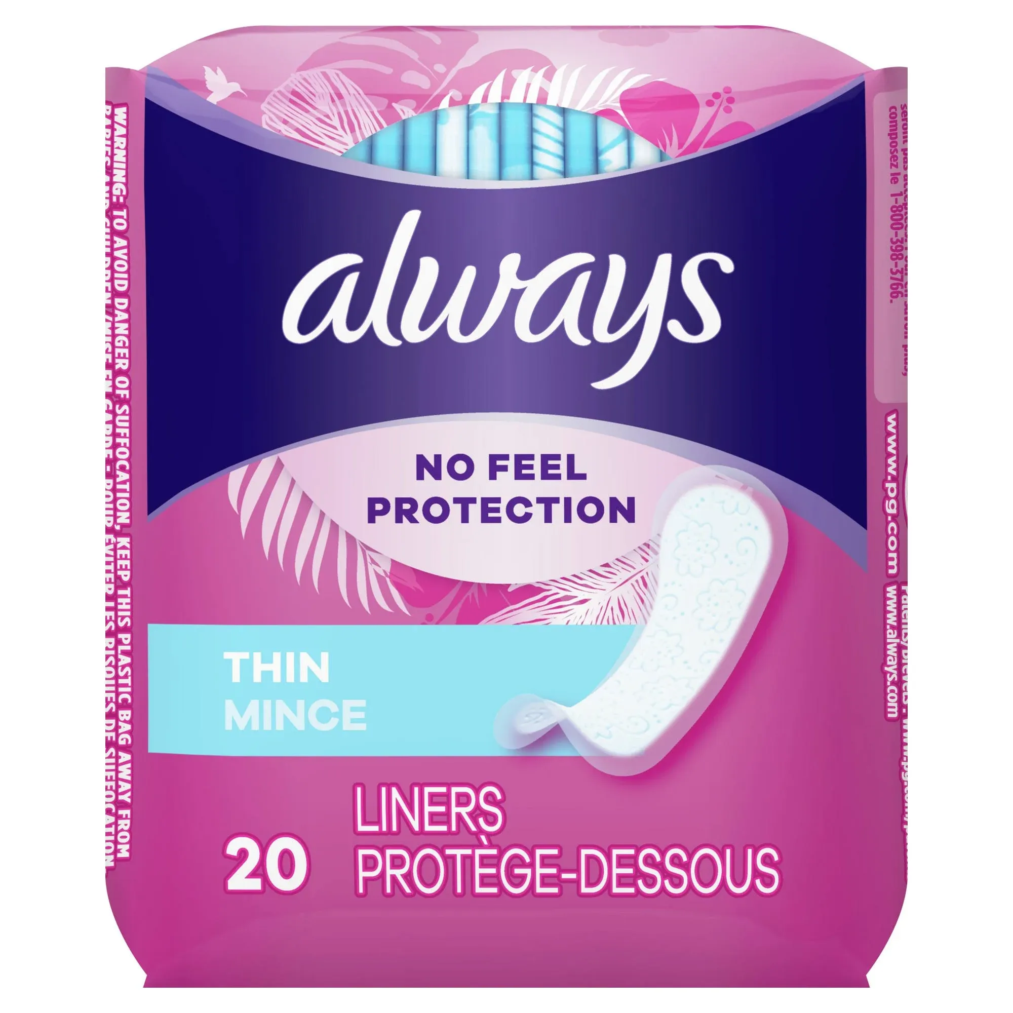 Always Dailies Thin Regular Liners - 20 count