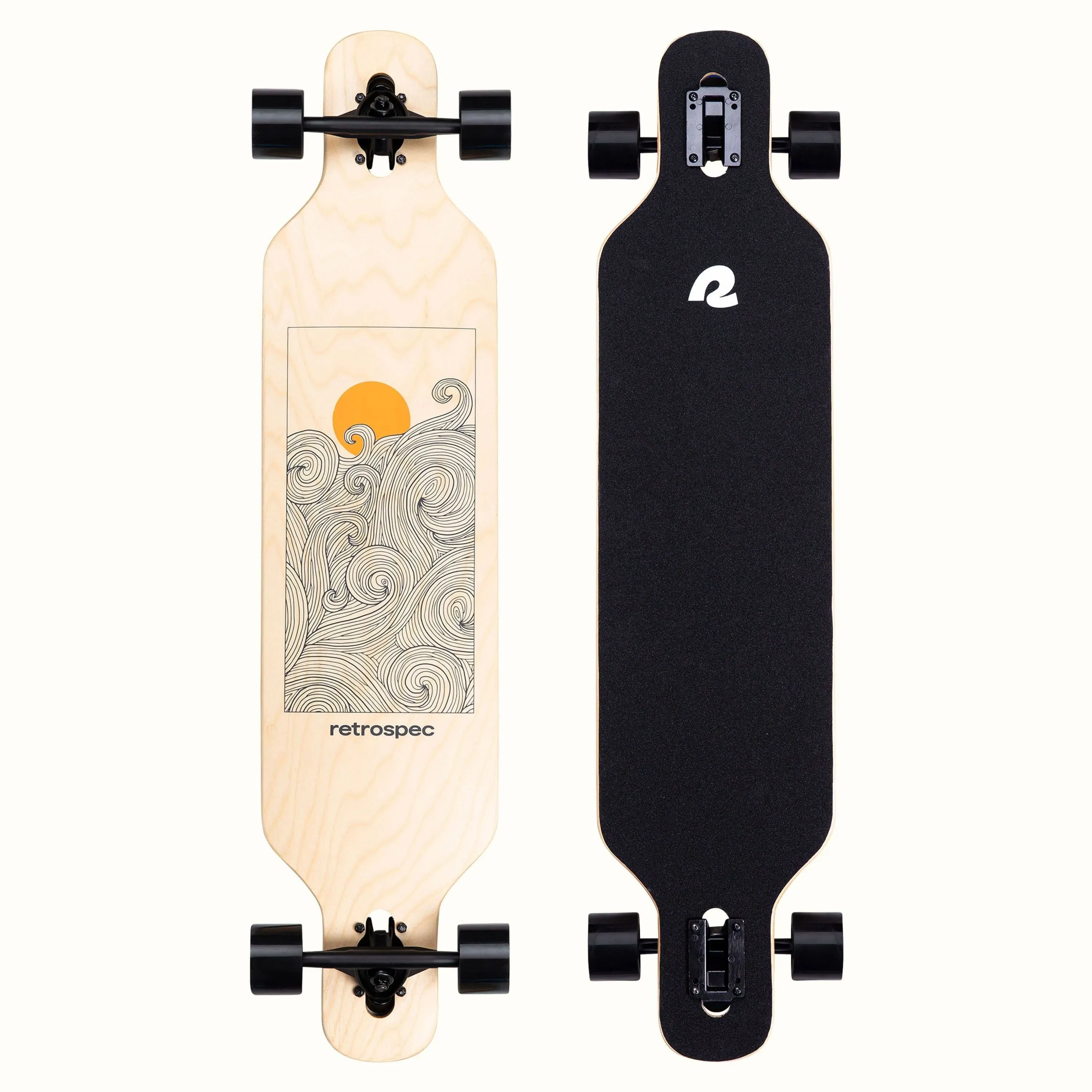 Retrospec Rift Drop-Through Longboard Skateboard Complete, Canadian Maple Wood C