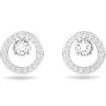 SWAROVSKI CRYSTAL CREATIVITY CIRCLE EARRINGS RHODIUM-PLATE #5201707 BRAND NIB FS