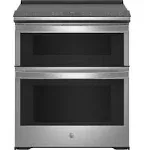 GE Profile 30" Smart Slide-In Electric Double Oven Convection Fingerprint Resistant Range Stainless Steel PS960YPFS