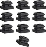 Iron Baluster Shoes - Flat Shoe with Screw - for Use with 1/2" Square Balusters - Set of 10 (Satin Black)