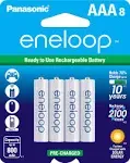 Panasonic Eneloop NiMH Battery, AAA - 8 count