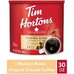 Tim Hortons 100% Arabica Original Blend Medium Roast Ground Coffee, 24 Oz, Bag