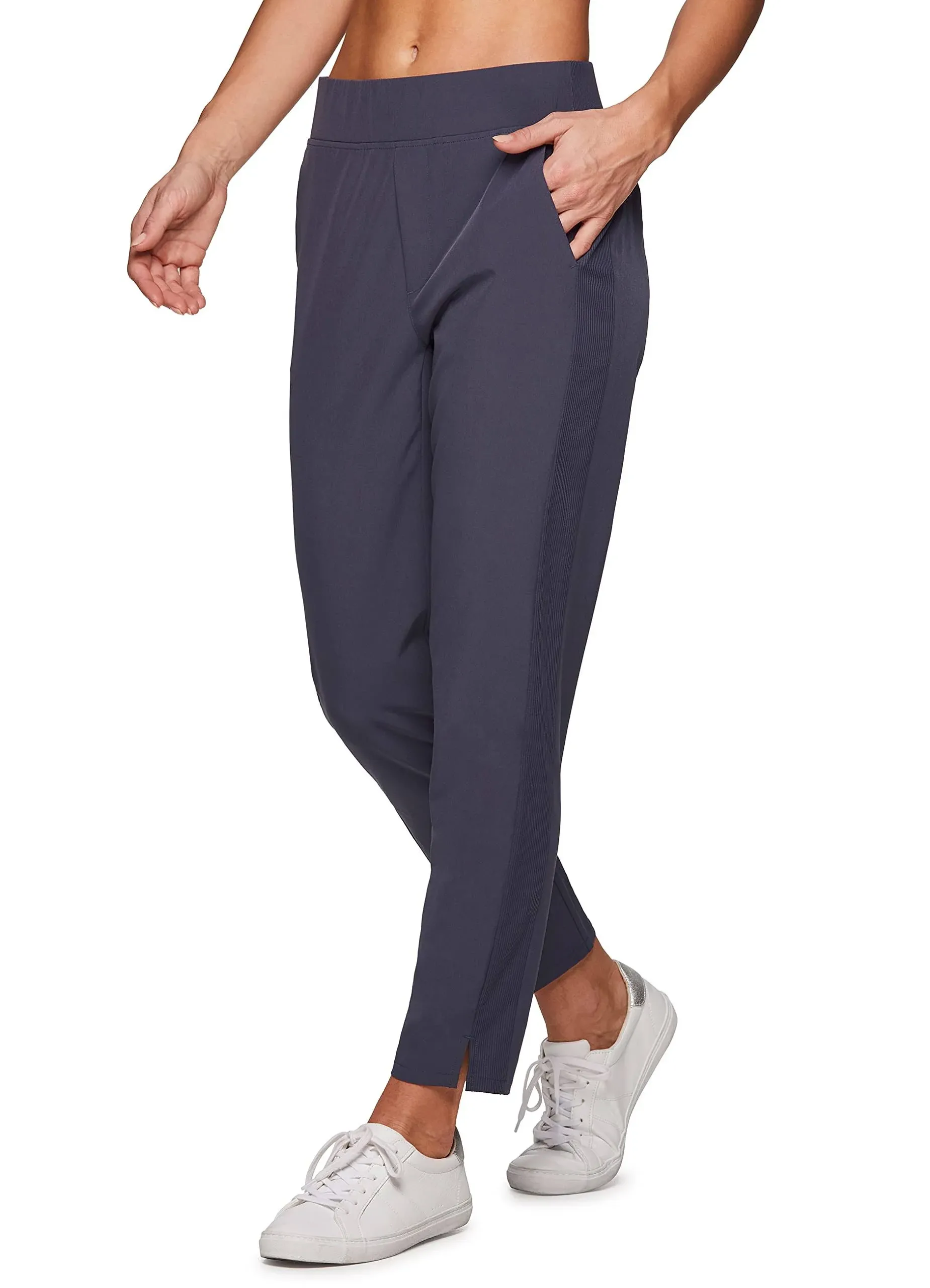 Rbx Active Women's Everyday Ribbed Ankle Pant | Smoke Blue | Medium