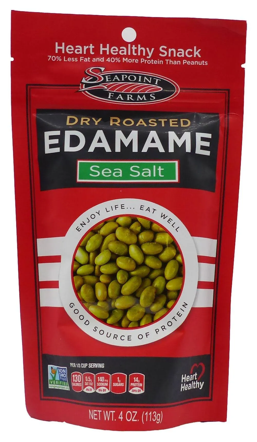 SEAPOINT FARMS Low Sodium Roasted Dried Edamame, 4 OZ