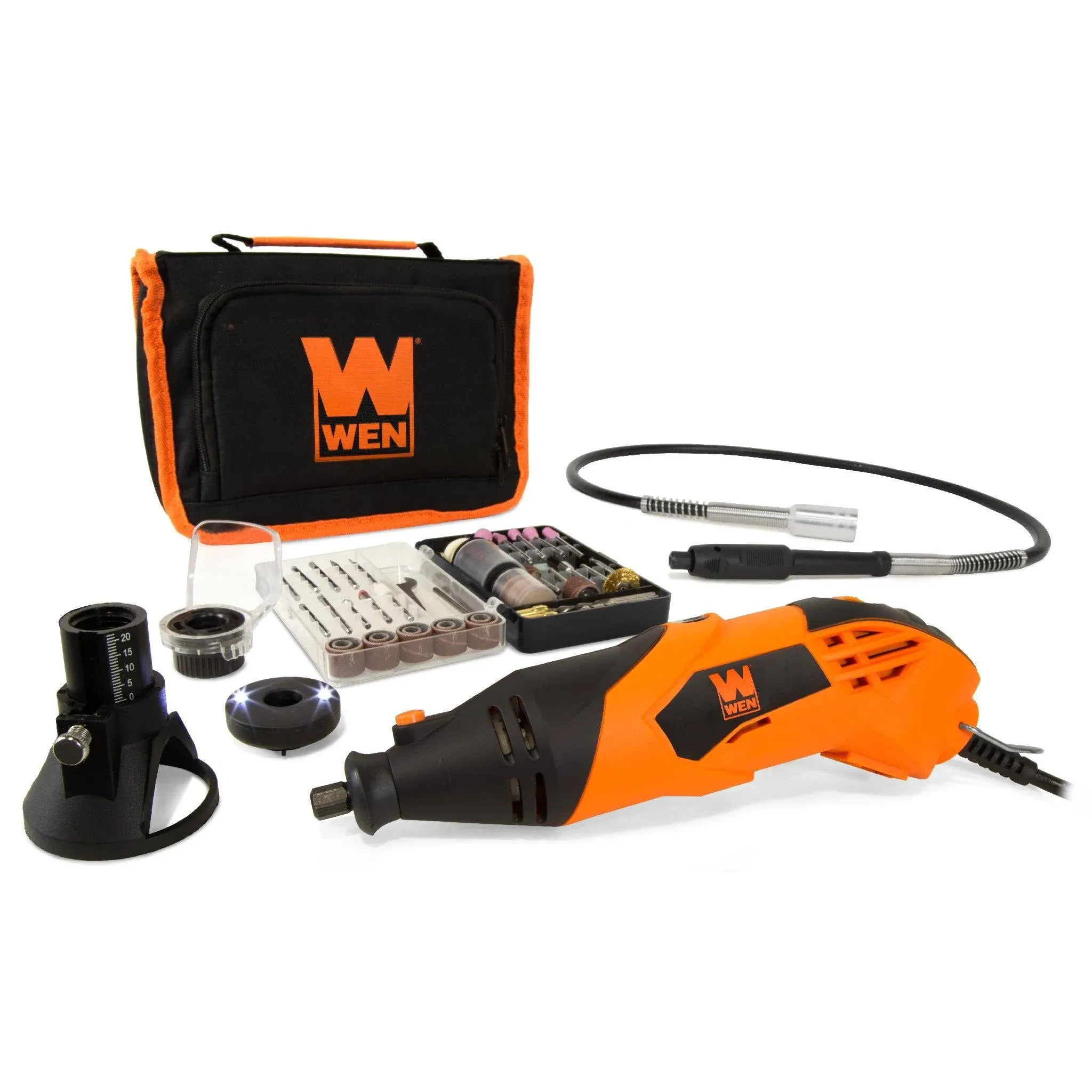 WEN Rotary Tool High-Powered Variable Speed 100+ Accessories Flex Shaft 1.4-Amp