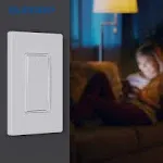 ELEGRP Digital Dimmer Light Switch for 300W Dimmable LED/CFL Lights and 600W Incandescent/Halogen, Single Pole/3-Way LED Slide D