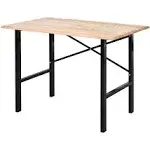 46&#034;L x 28&#034;W Garage Table with X Bar Support and Natural Tabletop, Natural/Black