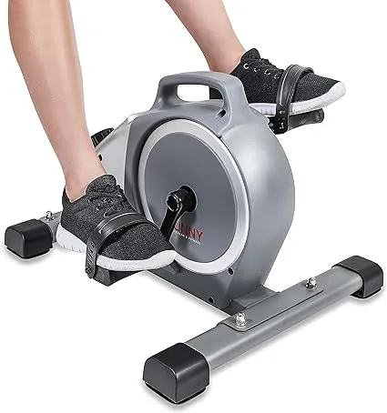 Sunny Health & Fitness Dual Function Under-Desk Bike Trainer, Mini Exercise Machine for Senior Training, Arm/Leg Cardio Cycle Workout, Optional Magnetic, Motorized & Bluetooth Connect to SunnyFit App