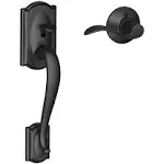 Schlage Fe285 Cam 622 ACC RH Camelot Trim Lower Half Front Entry Handleset with Accent Right Hand Lever Matte Black