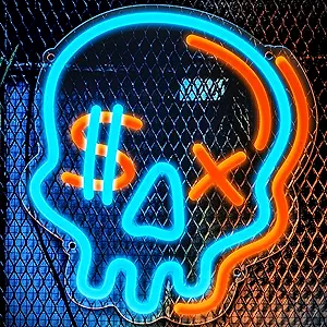 Eufrozy Cute Neon Signs for Wall Decor, 6 Dimmable Skeleton Skull Neon Signs USB ...