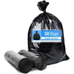 Reli. 55-60 Gallon Trash Bags Heavy Duty | 50 Bags | 50-60 Gallon | Large Black Garbage Bags | Made in USA