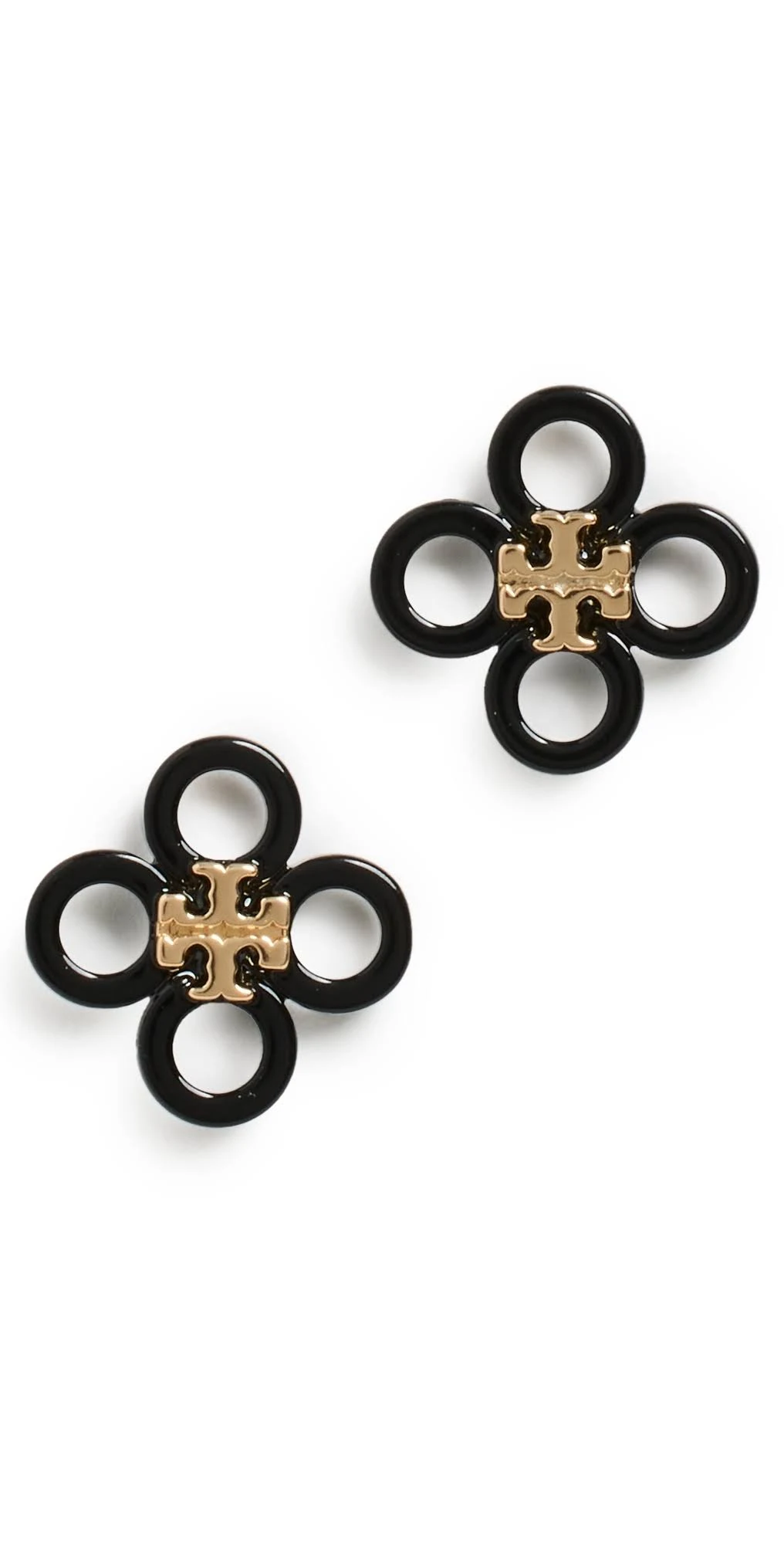 Tory Burch | Small Kira Clover Studs Tory Gold/Black One Size | Realry