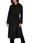 Tahari Women's Elliot Double Face Wool Maxi Wrap Coat - Black - M