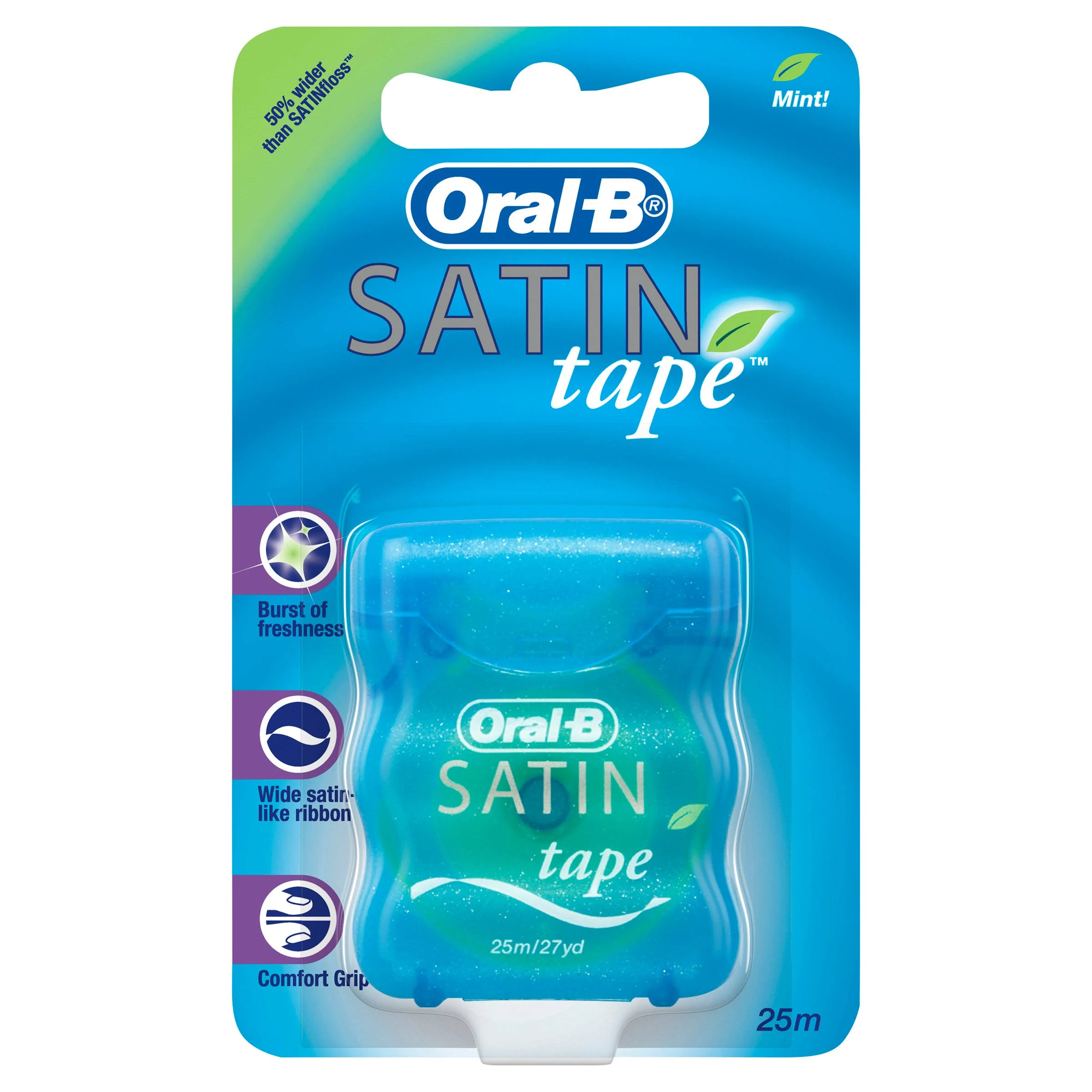 Oral B Satin Tape Dental Floss Mint 25m