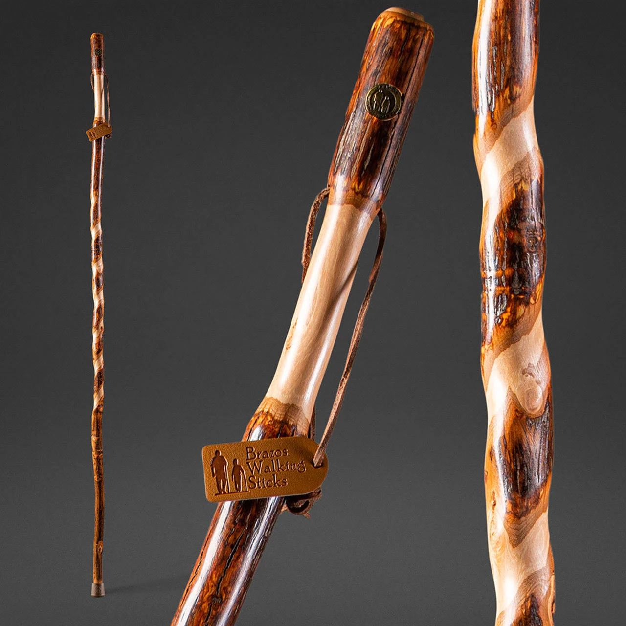 Brazos Twisted Hickory Walking Stick - 48 in