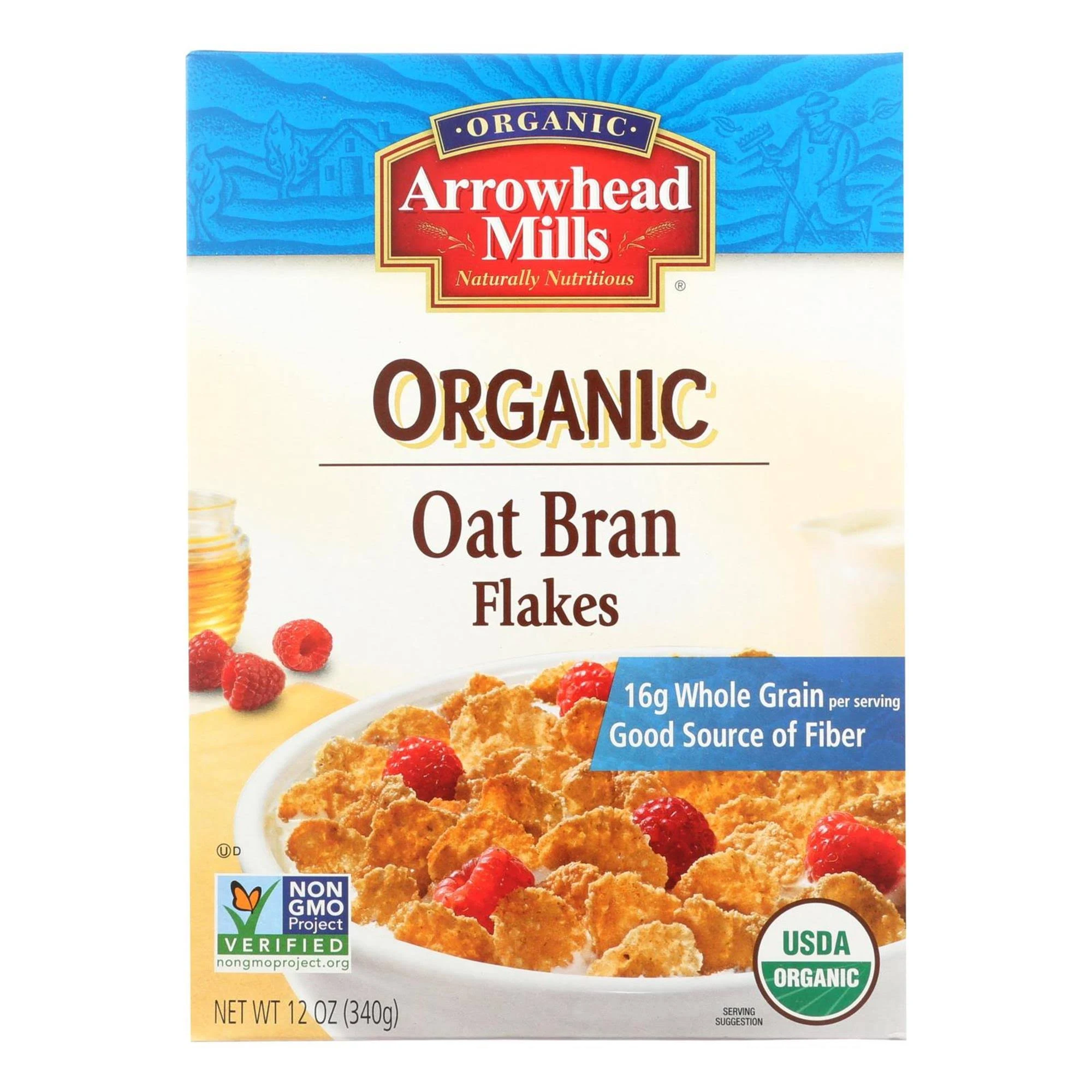 Arrowhead Mills Flakes, Organic, Oat Bran - 12 oz