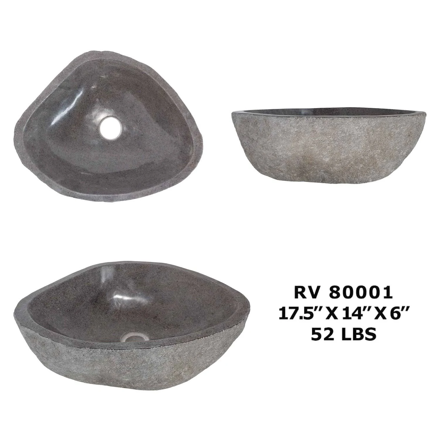 Oval Uniques Natural Basalt Stone Vessel Bathroom Sink