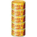 Dongwon Tuna Can With Hot Pepper Sauce, 3.5 Ounce(100g) x 5can - Korean Canned Tuna 고추참치