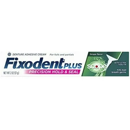 6 Pack - Fixodent Control Denture Adhesive Cream Plus Scope Flavor 2 oz