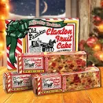 Old Fashion Claxton Fruit Cake 3-1 Lb. Dark Recipe Loaves - Individually Wrapped For Freshness in our Signature Red-White Carton - 3-pack