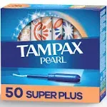 Tampax Pearl Super Plus Absorbency Unscented Tampons 50 Count