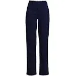 Lands' End Women's High Rise Chino Utility Straight Leg Pants - 8 - Deep Sea Navy