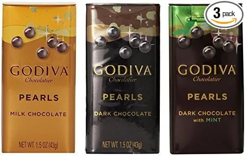 Godiva Chocolatier Pearls Variety Pack (Dark, Milk, Mint)