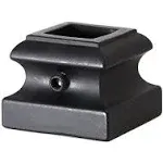 SH900 - Iron Baluster Shoes - Flat Shoe with Screw - for Use with 1/2" Square Balusters - Set of 10 (Satin Black)