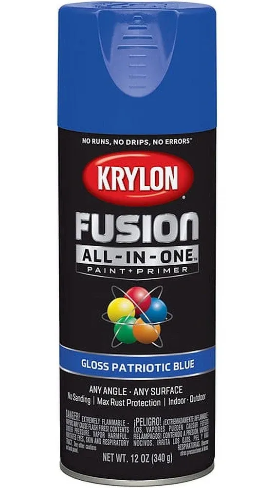 Krylon Fusion 2716 Gloss Patriotic Blue Paint &amp; Primer W/No-Peel Guarantee