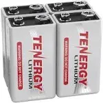 Tenergy 9V Lithium Battery, 1200mAh with 10 Years Shelf Life, 4 Pack [Non-Rechargeable]