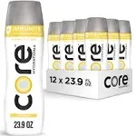 Core Hydration+ Immunity, Lemon Extract Nutrient Enhanced Water with Vitamin C and Zinc, 23.9 fl oz Bottle (Pack of 12)