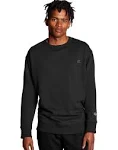 Champion Men's Powerblend Fleece Pullover Crew (Black - L)