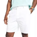 Nautica Men&#039;s Classic Fit Flat Front Stretch Solid,  Bright White , 32W